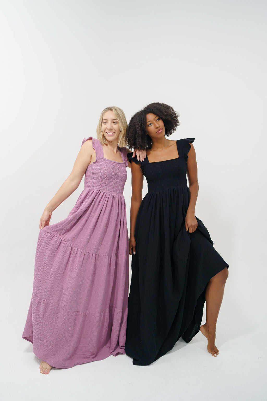 Tiered Cotton Maxi Dress for Tall Women