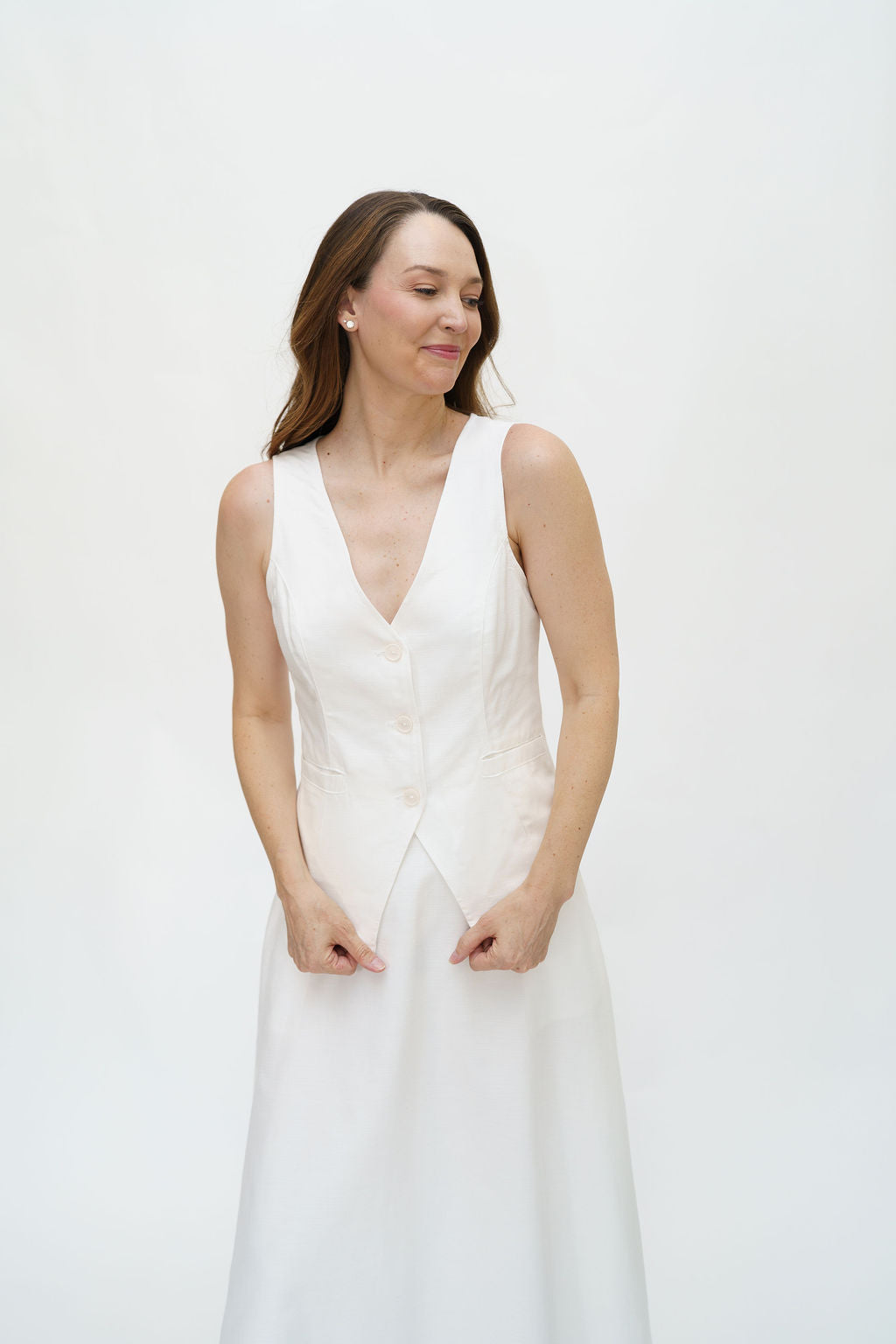 Sleeveless Tailored Vest for Tall Women