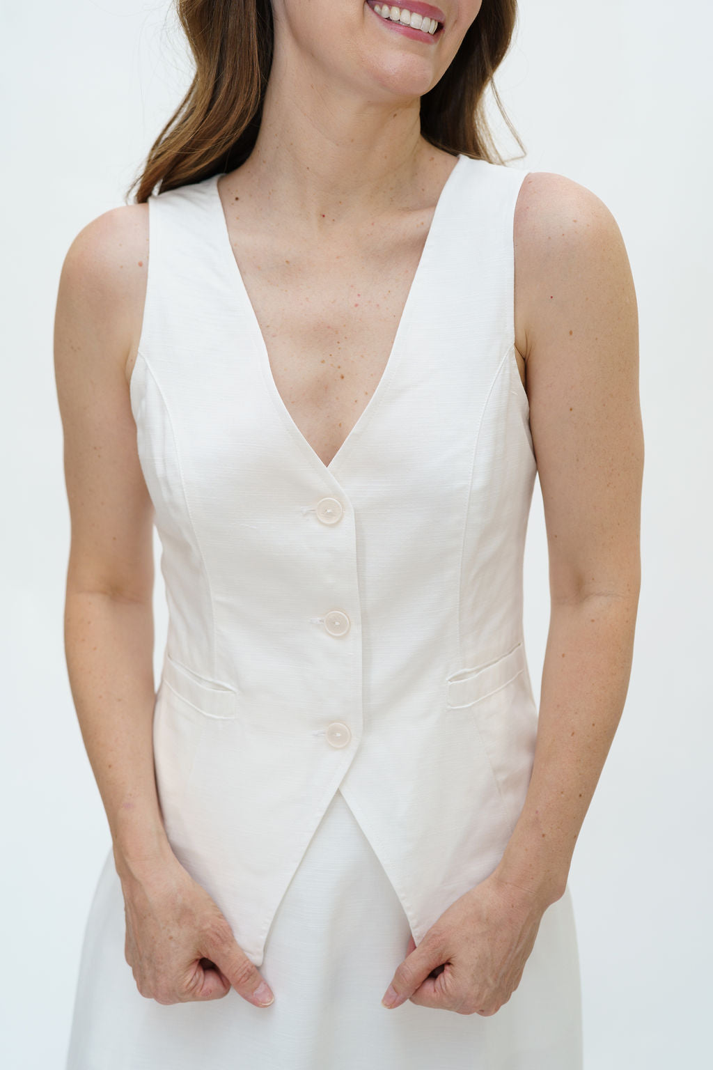 Sleeveless Tailored Vest for Tall Women
